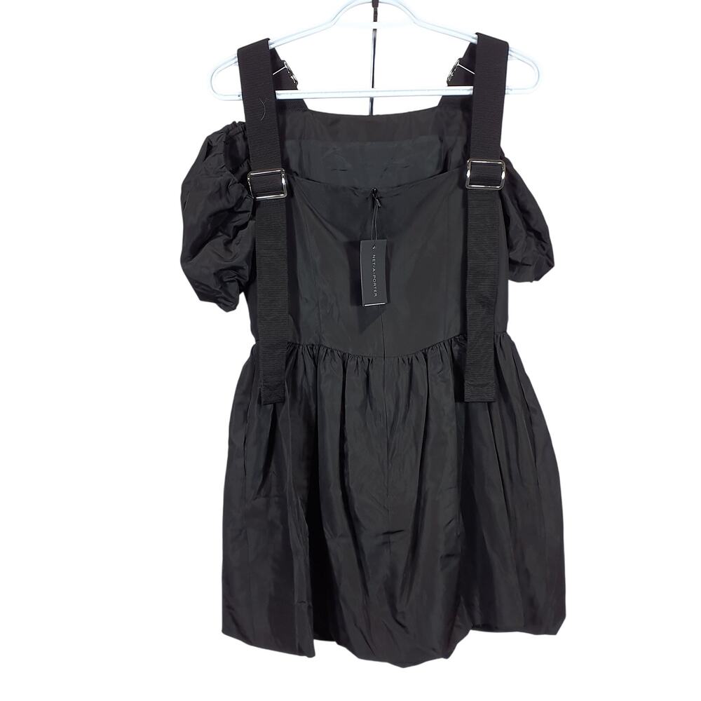 Simone Rocha Gathered Black Taffeta Mini Size 4 US / UK 8 Dress NWT - Picture 3 of 5